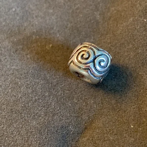 Pandora Authentic Retired Sterling Oxy Swirl Charm - Picture 5 of 6